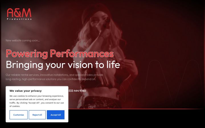 Screenshot of amproductionsltd.co.uk