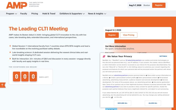 Screenshot of amptheclimeeting.com