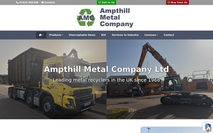 Captura de pantalla de ampthillmetal.co.uk