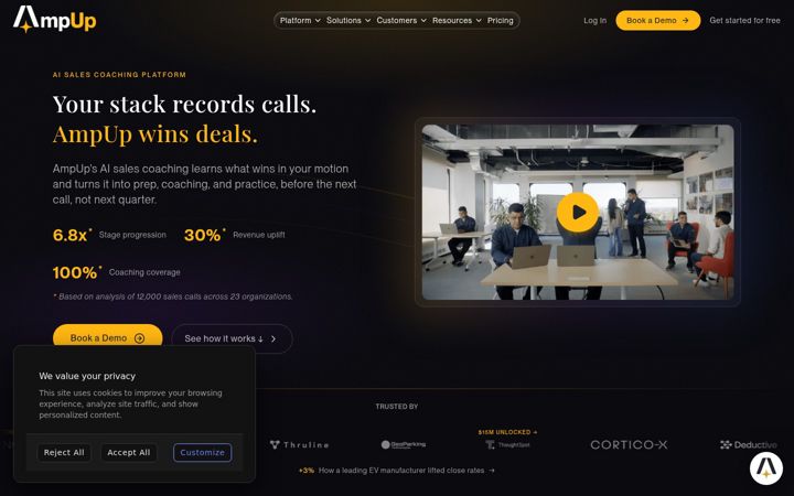 Screenshot of ampup.ai
