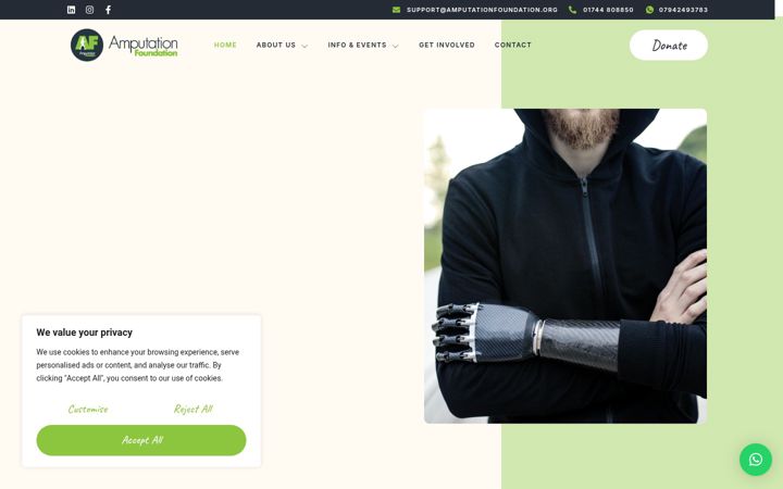 Screenshot of amputationfoundation.org