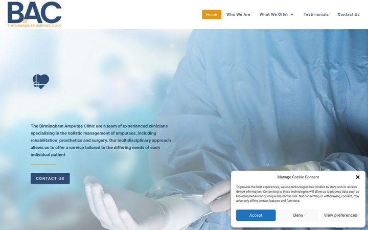 Screenshot of amputeeclinic.co.uk