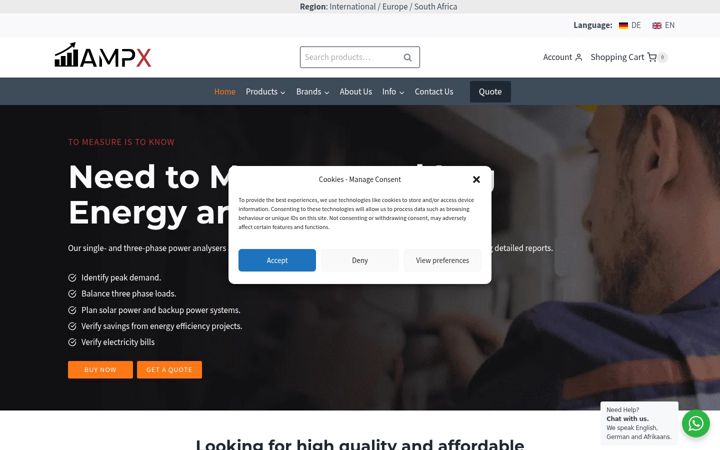 Skjermbilde av ampx-shop.de