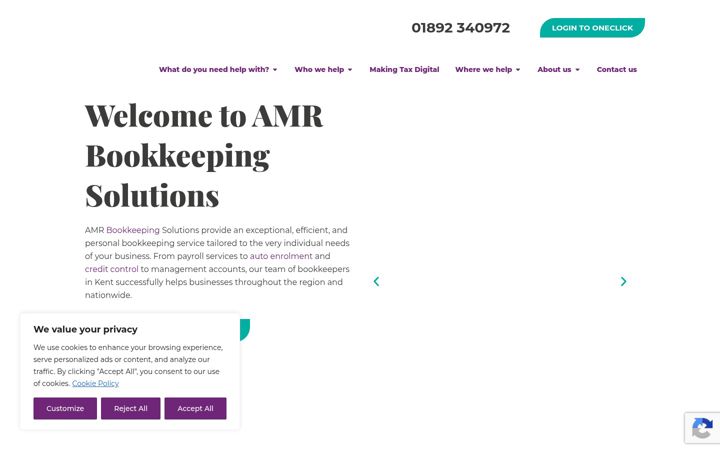 Screenshot of amrbookkeeping.co.uk