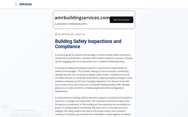 Screenshot of amrbuildingservices.com