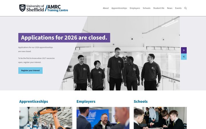 Screenshot of amrctraining.co.uk