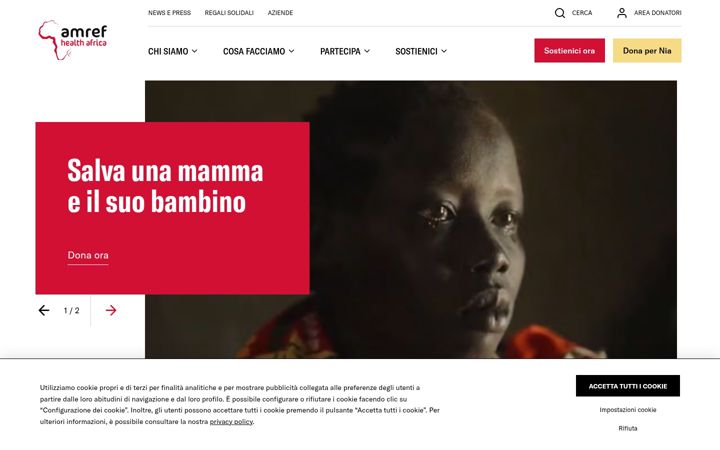 Kuvakaappaus sivustosta amref.it