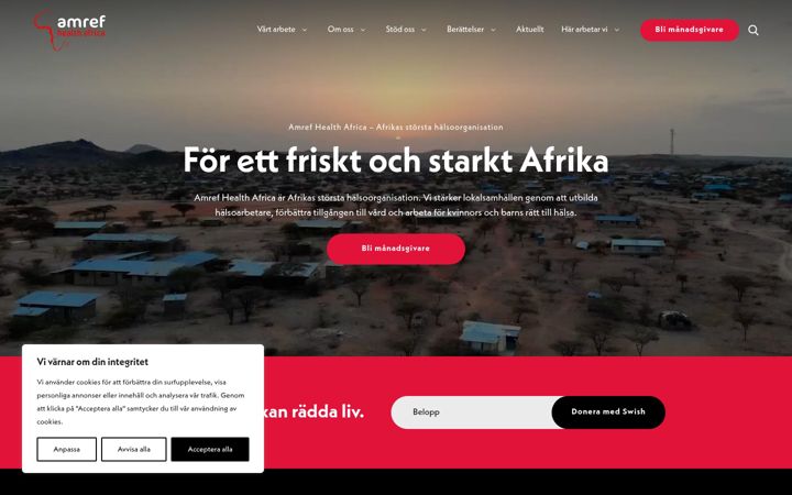 Screenshot of amref.se