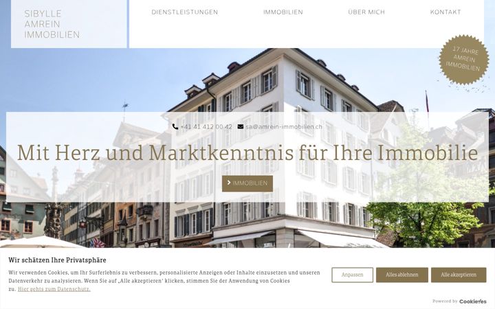 Screenshot of amrein-immobilien.ch