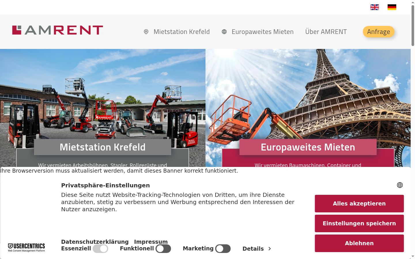 Screenshot tal-banner tal-kunsens muri qabel kwalunkwe interazzjoni