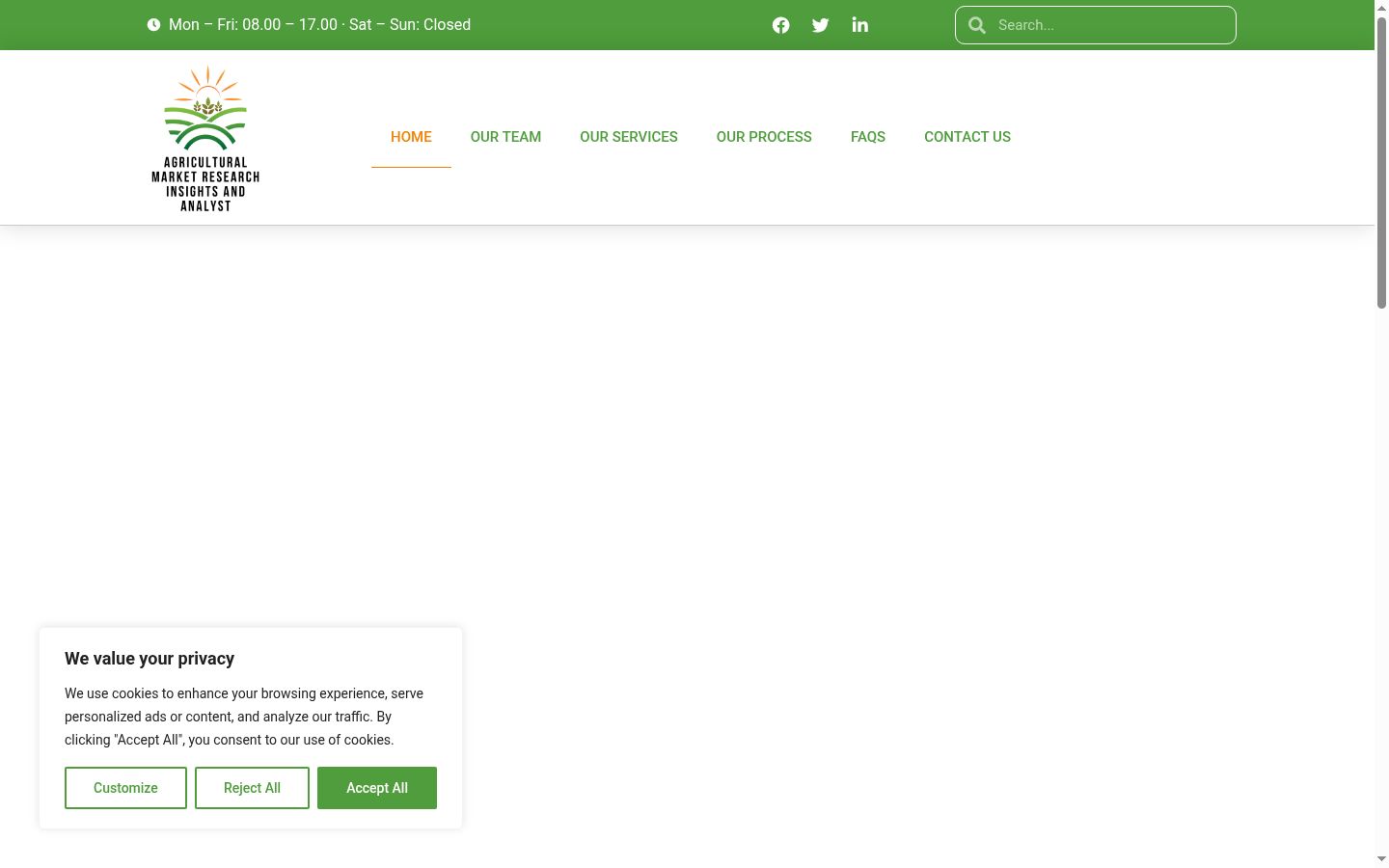 Screenshot des Einwilligungsbanners vor jeglicher Interaktion