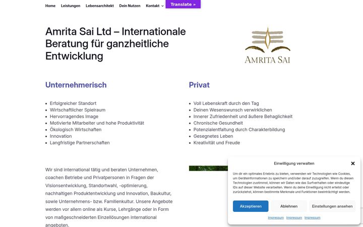 Screenshot of amritasai.me