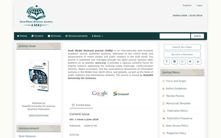 Screenshot of amrj.org