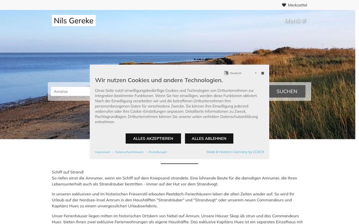 Screenshot of amrum-gereke.de