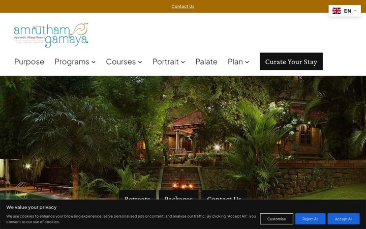 Screenshot of amrutham-gamaya.com