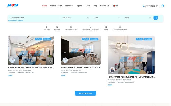 Screenshot ta' ams-imobiliare.ro