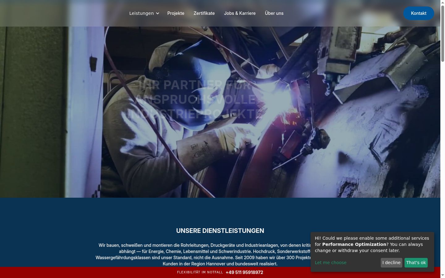 Screenshot of the consent banner shown before any interaction
