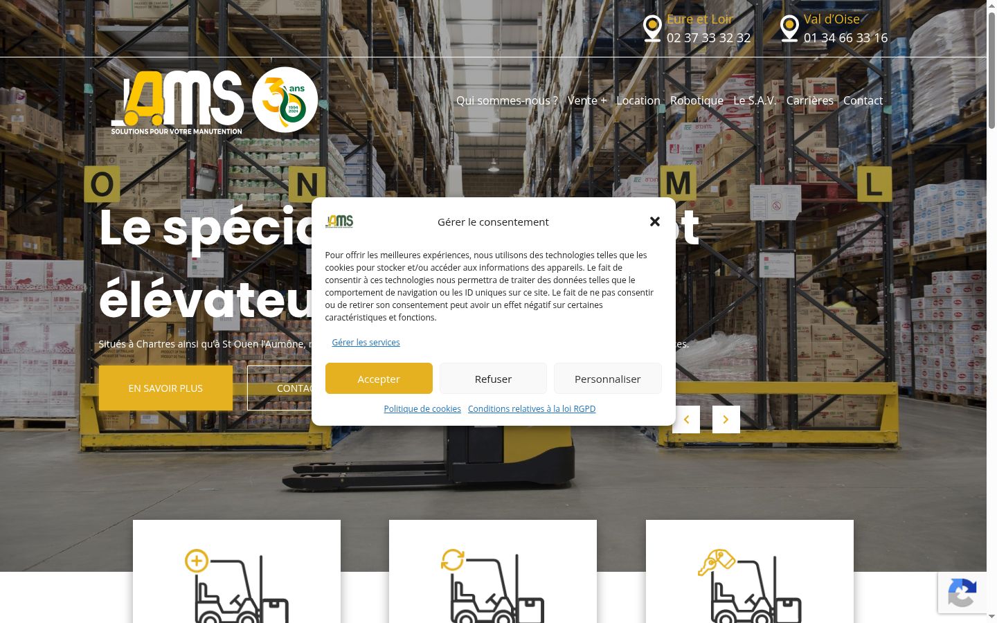 Screenshot del banner di consenso mostrato prima di qualsiasi interazione