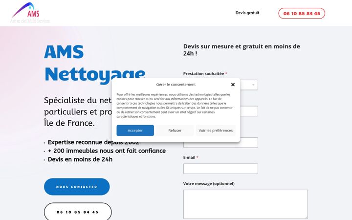 Screenshot of ams-nettoyage.com
