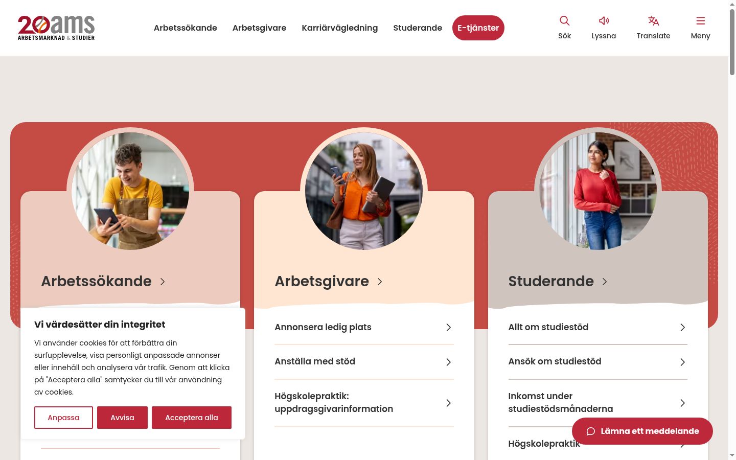 Snimka zaslona bannera za privolu prikazanog prije bilo kakve interakcije