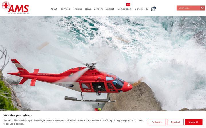 Screenshot of ams.org.za