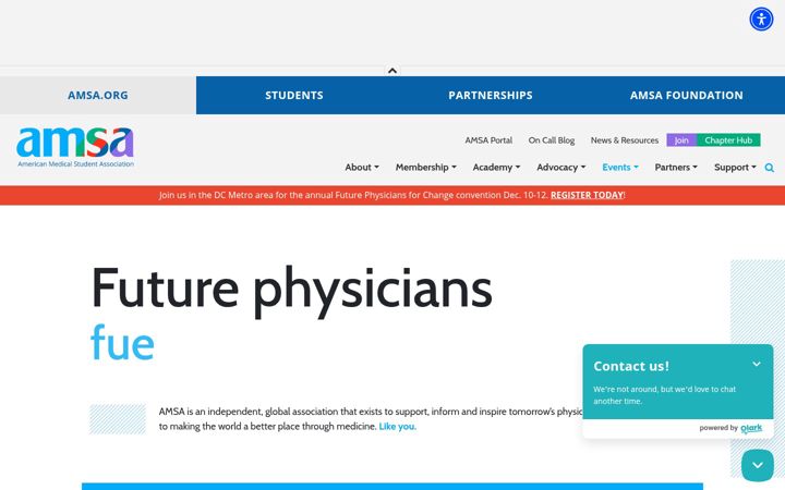 Screenshot of amsa.org