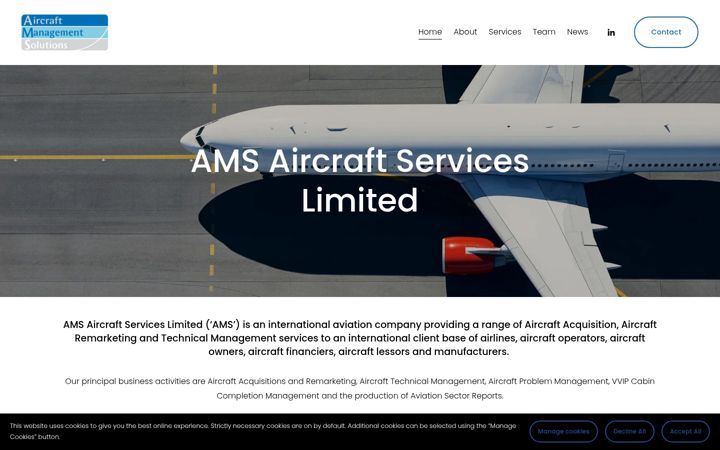 Screenshot of amsaircraft.com