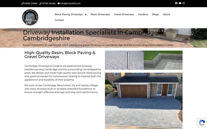 Screenshot of amsdriveways.co.uk