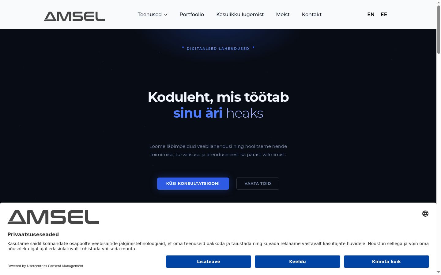 Screenshot tal-banner tal-kunsens muri qabel kwalunkwe interazzjoni