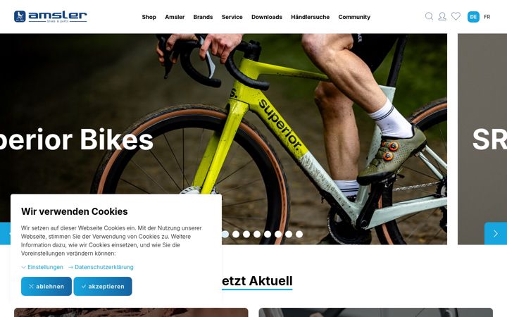 Ekrano kopija amslervelo.ch