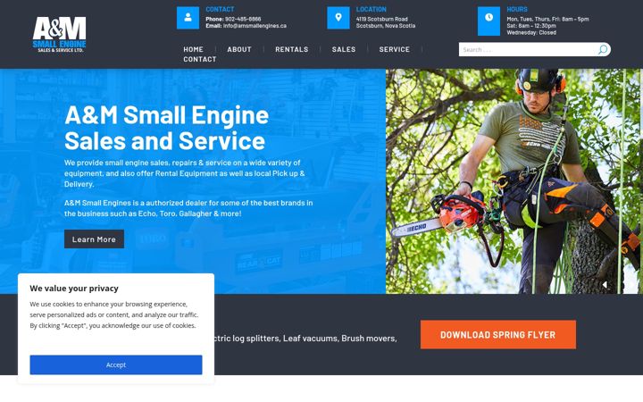 Екранна снимка на amsmallengines.ca