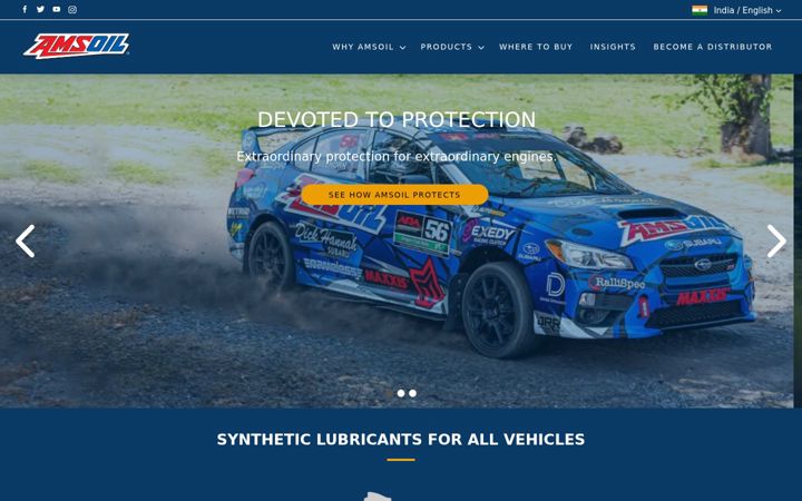 Screenshot of amsoil.co.in