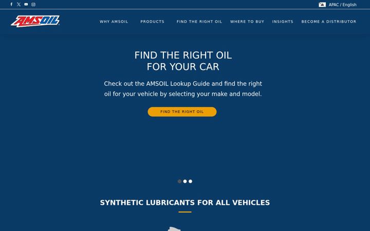 Screenshot of amsoilasiapacific.com