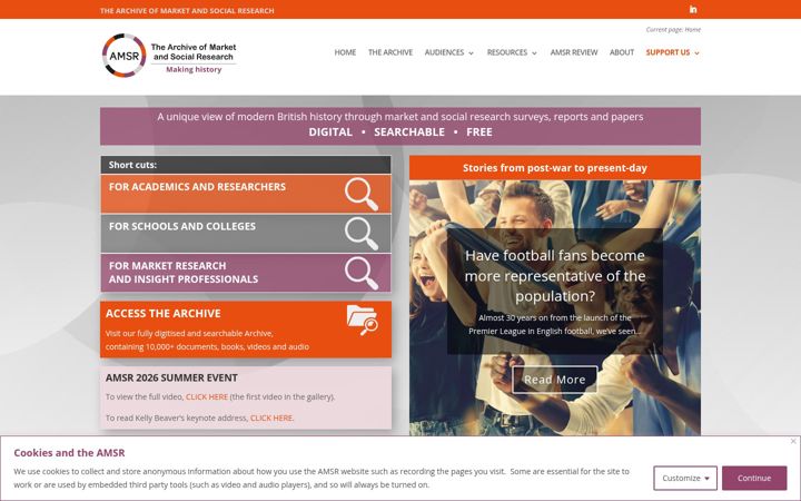 Screenshot of amsr.org.uk