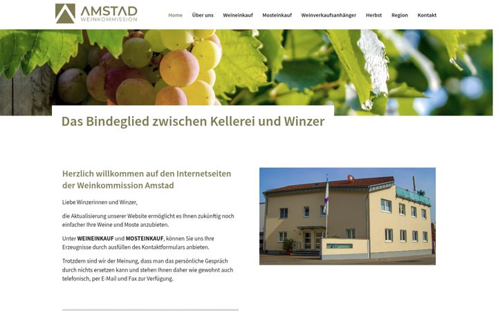 Screenshot of amstad-weinkommission.de