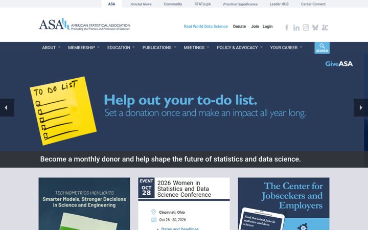 Screenshot di amstat.org
