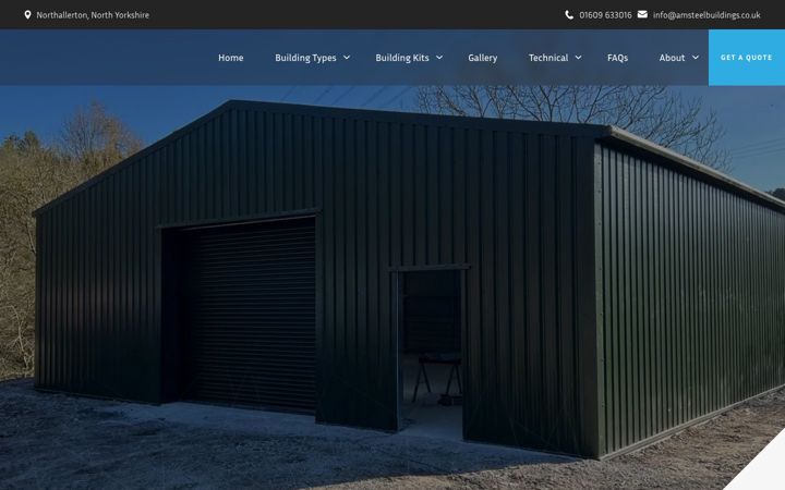 Screenshot van amsteelbuildings.co.uk