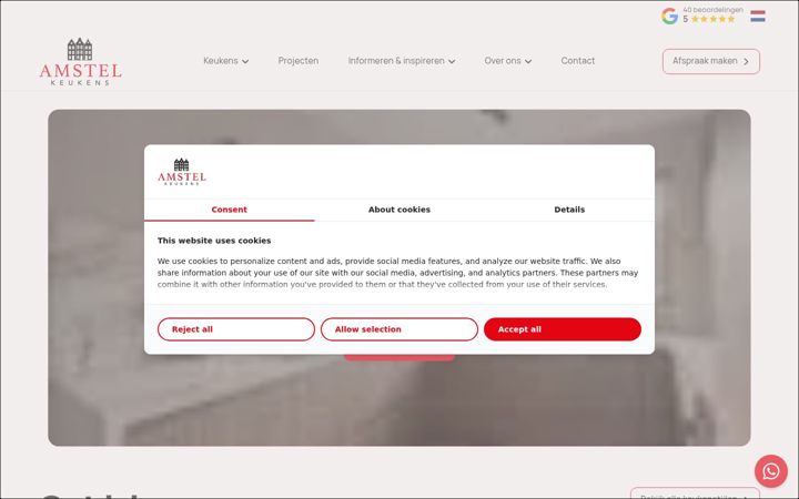 Ekrano kopija amstel-keukens.nl