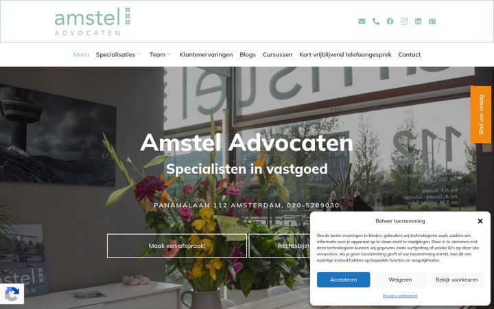 Ekrano kopija amsteladvocaten.nl