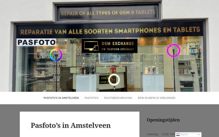 Ekrānuzņēmums no amstelveenpasfoto.nl