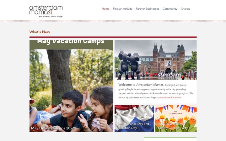 Screenshot of amsterdam-mamas.nl
