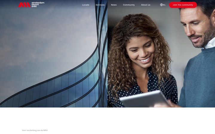 Screenshot of amsterdamairportarea.nl