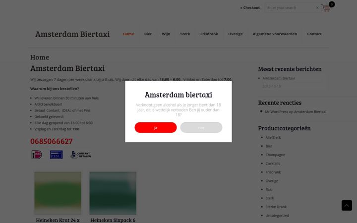 Zrzut ekranu amsterdambiertaxi.nl