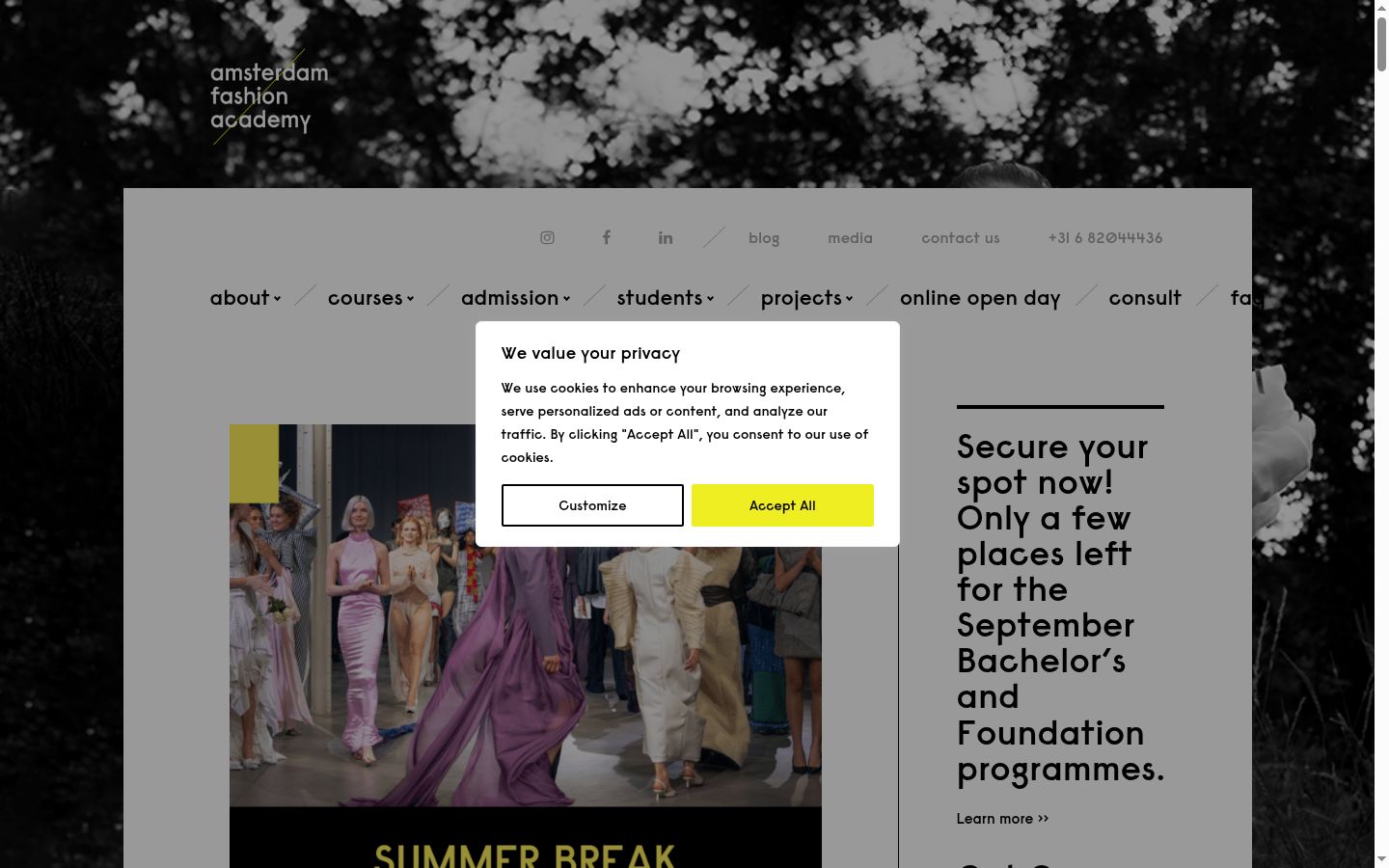 Screenshot tal-banner tal-kunsens muri qabel kwalunkwe interazzjoni