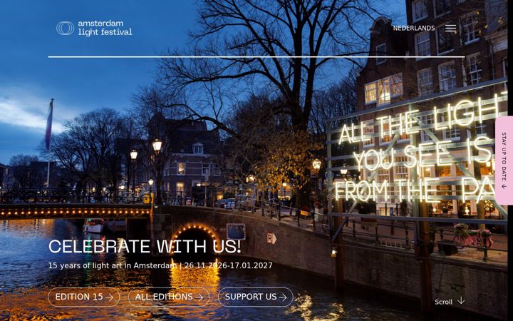 Screenshot of amsterdamlightfestival.com