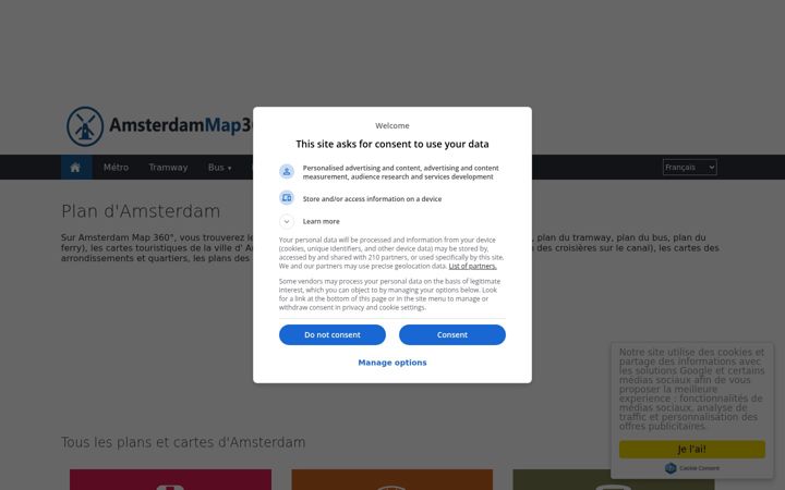 Screenshot of amsterdammap360.com
