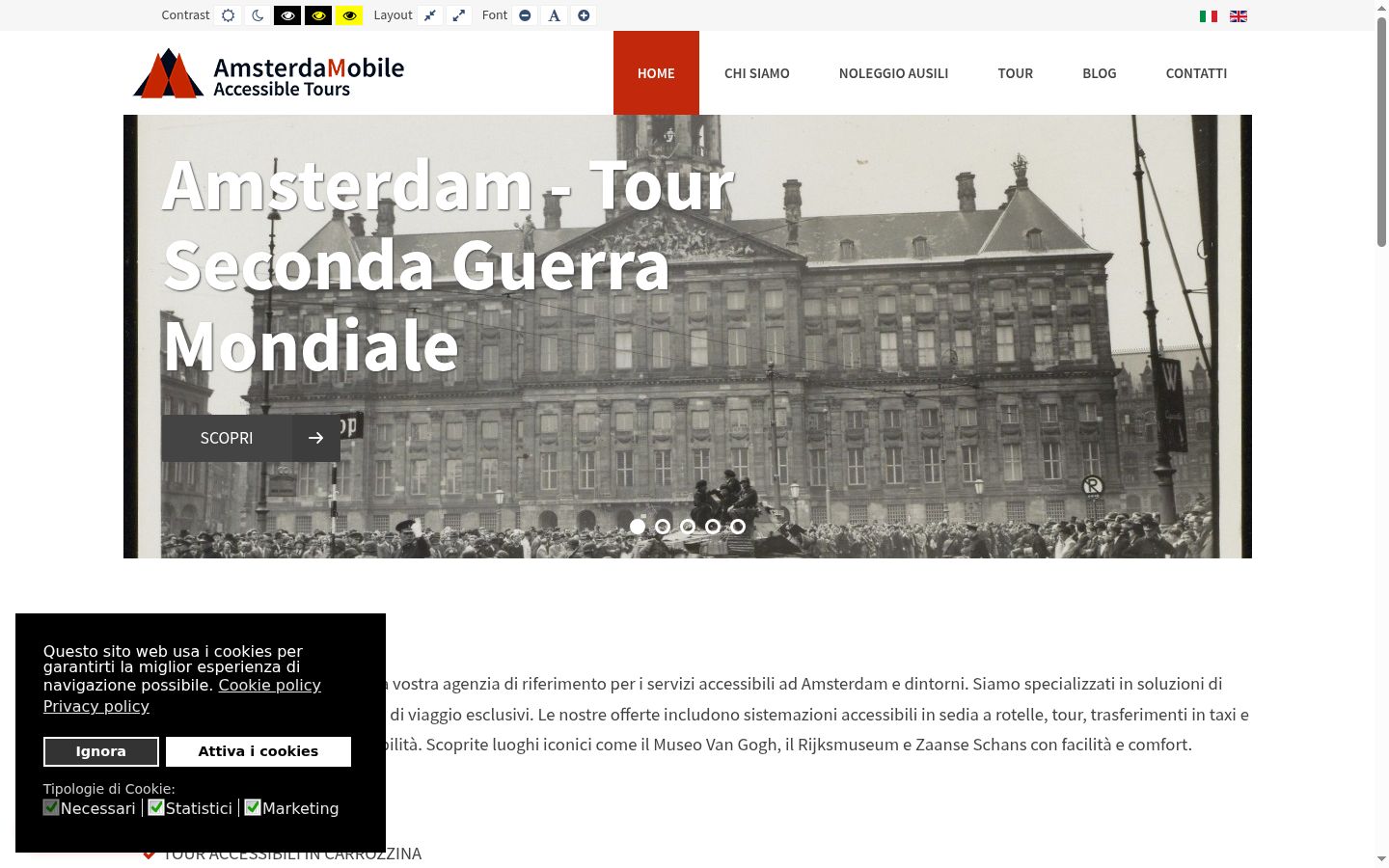 Captura de ecrã do banner de consentimento apresentado antes de qualquer interação