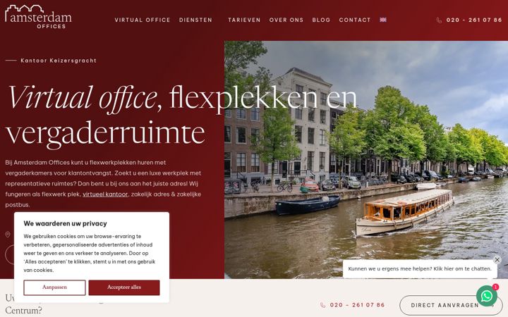 Captură de ecran a amsterdamoffices.nl