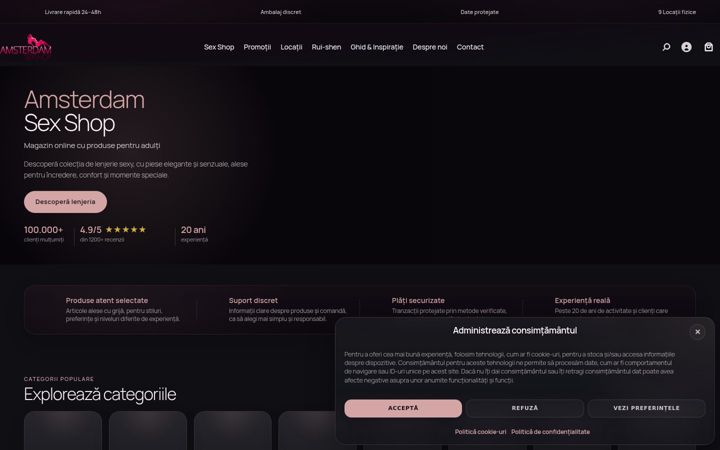 Screenshot of amsterdamsexshop.ro