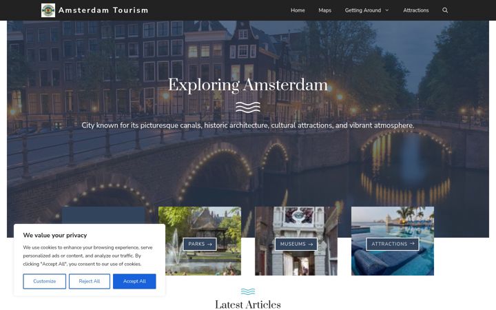 Skjermbilde av amsterdamtourism.net